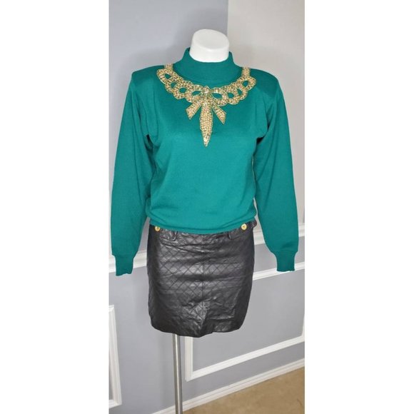 Vintage Sweater, Sequin Sweater - Picture 5 of 6